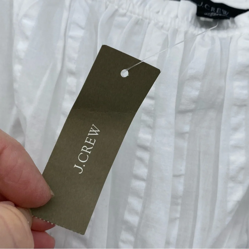 J.Crew White Cotton Puff Sleeve Blouse size S
